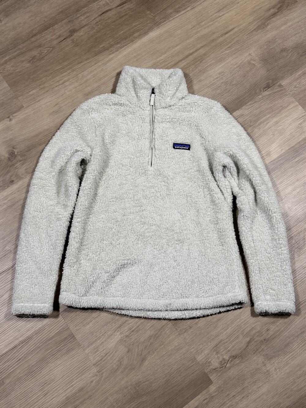Patagonia Los Gatos 1/4 Zip Fleece Womens S Dyno White Cream High Pile 25235